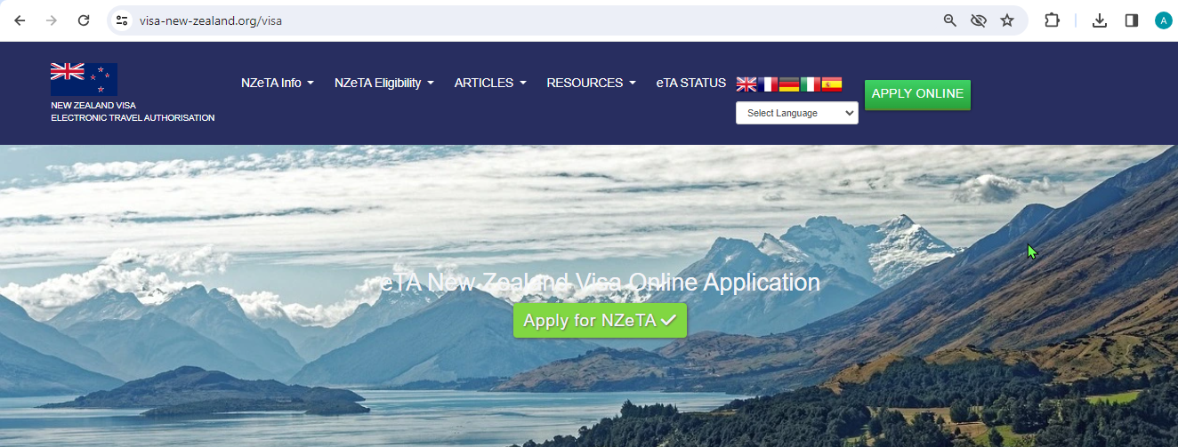 For American, European and Indonesian Citizens - NEW ZEALAND New Zealand Government ETA Visa - NZeTA Visitor Visa Online Application - Visa Selandia Baru Online - Visa Resmi Pemerintah Selandia Baru - NZETA